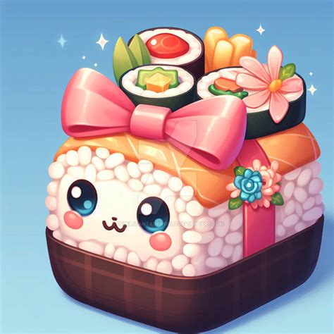 Cute sushi digital illustration by RebelsFantasyWorld on DeviantArt