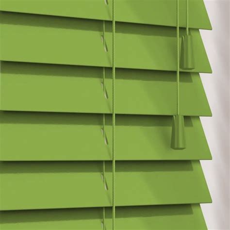 Luxury Gloss Lime Green Wooden Blinds 50mm Made To Measure