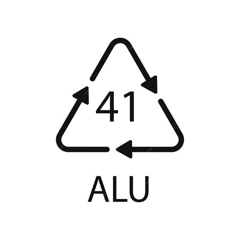 Premium Vector Aluminium Recycling Symbol Alu 41 Vector Illustration