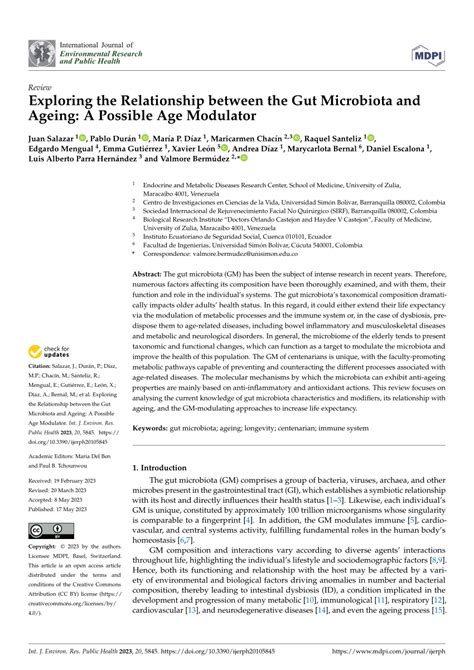 Pdf Exploring The Relationship Between The Gut Microbiota And Ageing