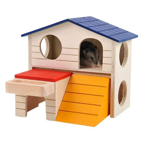 Natural Wooden Luxury Foldable Hamster House Hamster Toy Hamster Cage ...