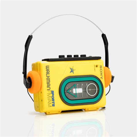 Sony Sports Walkman Wm F45 Yellow Portable Cassette Player Retrospekt