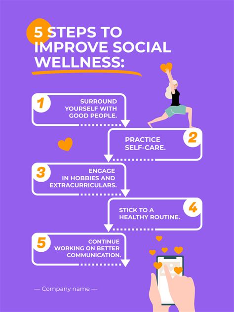 Steps For Improving Social Wellness Online Poster Template Vistacreate