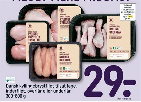 Dansk Kyllingebrystfilet Tilsat Lage Inderfilet Overl R Eller