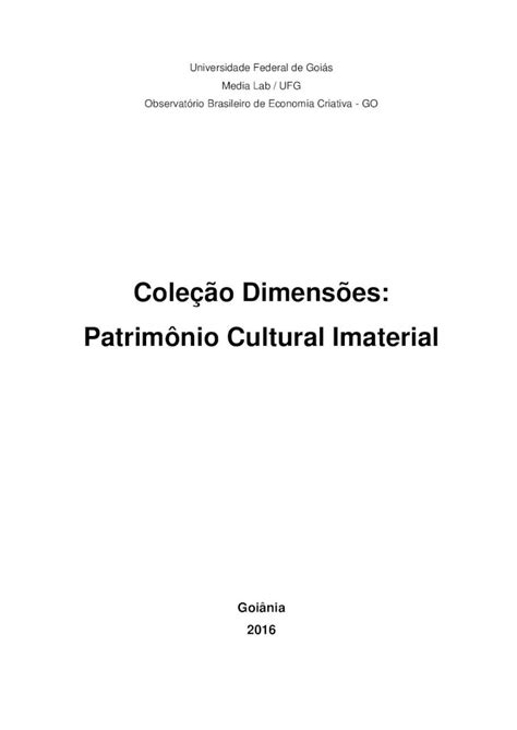 Pdf Coleção Dimensões Patrimônio Cultural Imaterial´nioimaterial