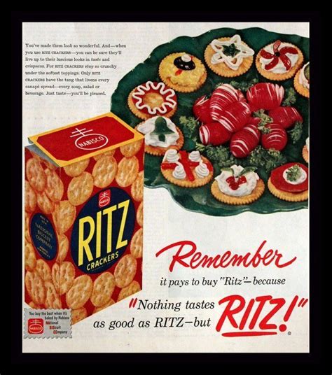 1951 Ritz Cracker Ad Nabisco Platter Appetizers Etsy Ritz Crackers