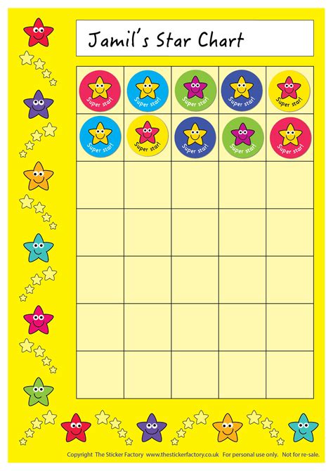 Star Reward Chart Etsy