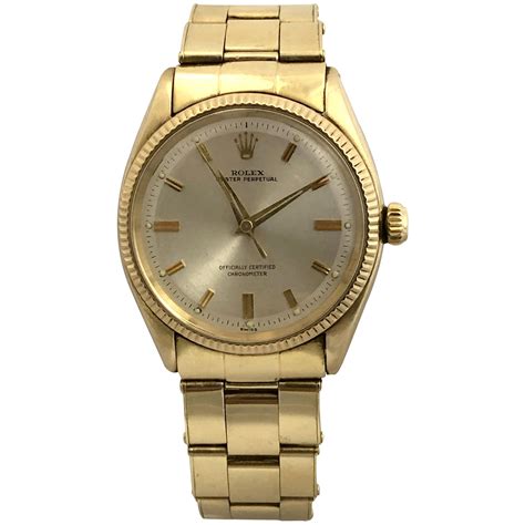 Rolex 1950s Ref 6567 Oyster Perpetual Gold Automatic Wristwatch On