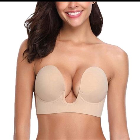 Sexy Silicon Deep Plunge Push Up Strapless Backless Self Adhesive