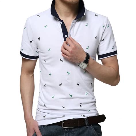 New Brand Polos Mens Animal Printed Polo Shirts Cotton Short Sleeve