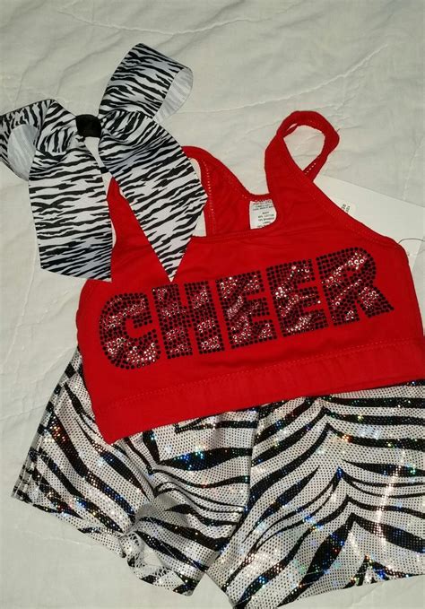 Cheer Sports Bra Set With Bow Rhinestone Zebra Sports Bra Etsy