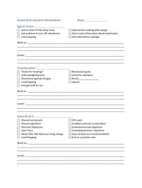 Fillable Online A Quick Guide For The General Evaluator Fax Email Print