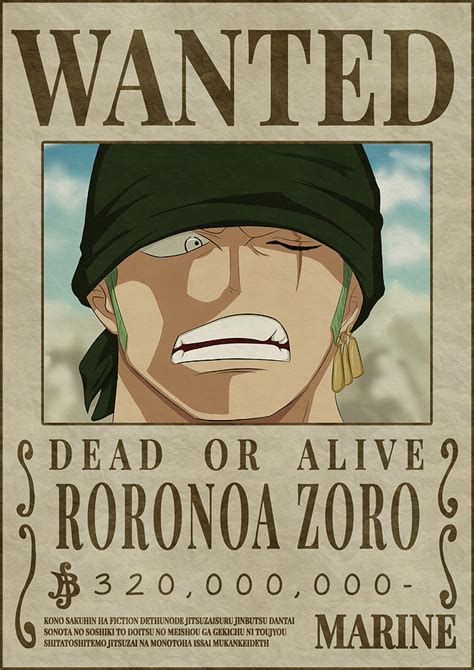 One Piece Wanted Poster Zoro