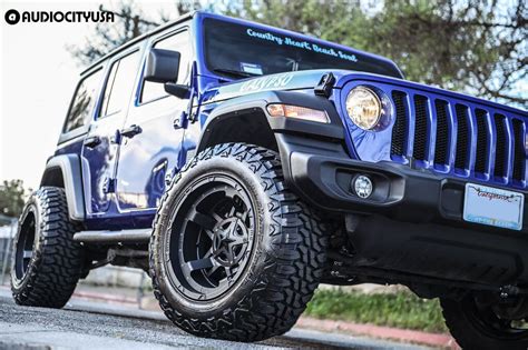 Jeep Wrangler Jl Blue Kmc Xd Rockstar Iii Wheel Front