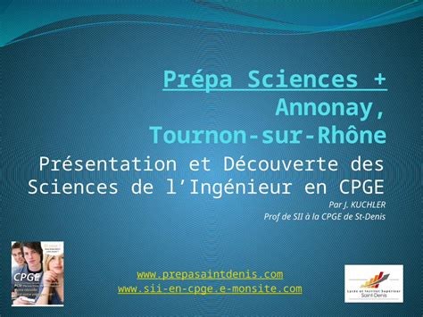 Ppt Pr Sentation Et D Couverte Des Sciences De Ling Nieur En Cpge Par