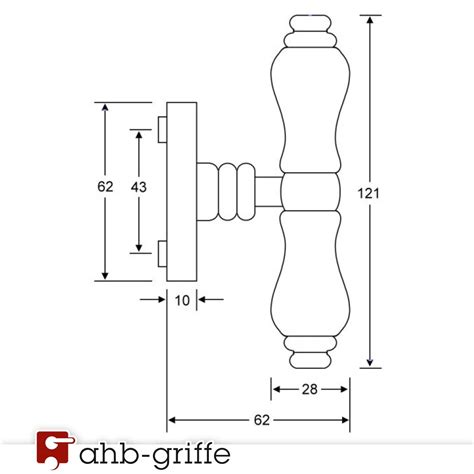 AHB Fenstergriff Krafeld 32 mm Messing poliert Porzellan weiß