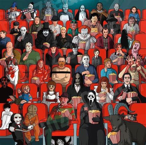 Ghostface with other horror icons at the movie theater! : r/Scream