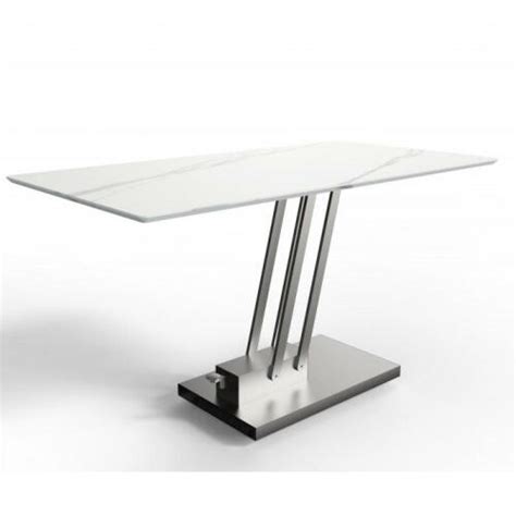 Inside Table Basse Relevable Bravo Marble White Plateau C Ramique