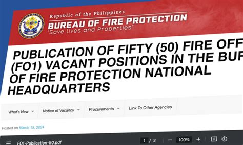 BFP Hiring 50 Fire Officers Announcement Philippines