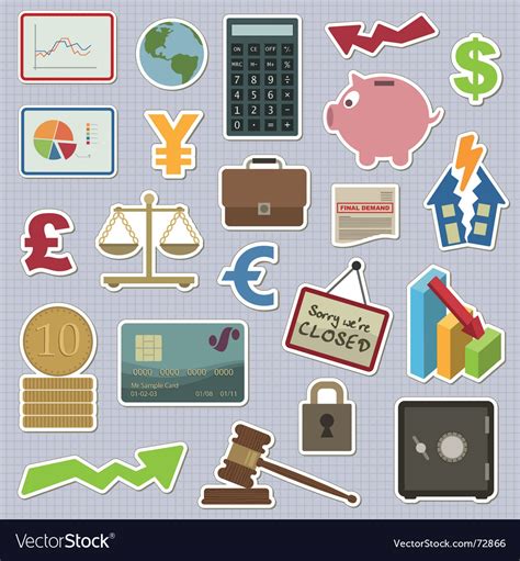 Finance Stickers Royalty Free Vector Image Vectorstock