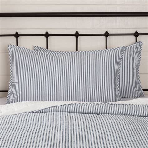 Denim Blue Farmhouse Bedding Miller Farm Ticking Stripe Cotton Striped