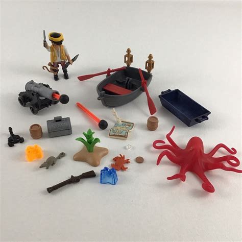 Playmobil Pirate Playset Row Boat Octopus Swashbuckler Action Figure