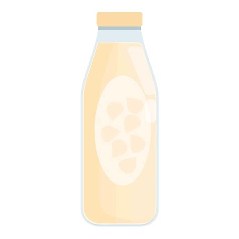 Icône De Bouteille De Lait De Noix Vecteur De Dessin Animé Boisson