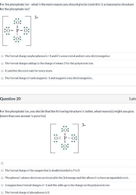 Solved For the phosphate ion - what is the main reason you | Chegg.com