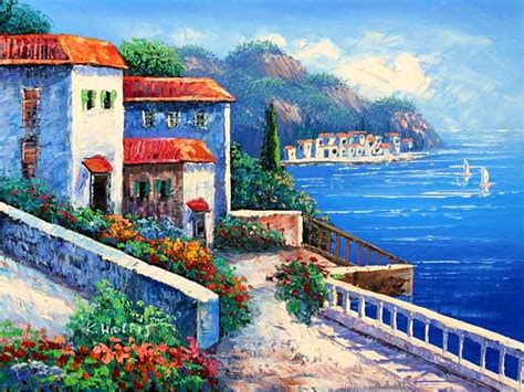 Mediterranean Impression in 2023 | Sea art painting, Mediterranean sea ...