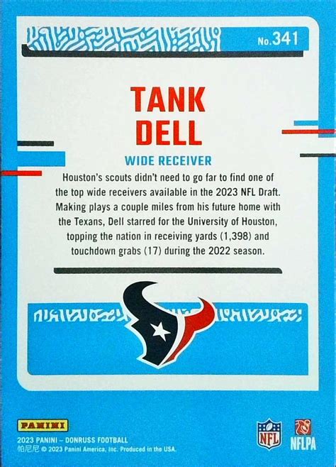 Tank Dell Prices Rookie Panini Donruss Football Cards