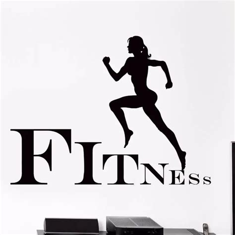 Wall Sticker Removable Running Sport Vinyl Wall Decal Jogging Fitness