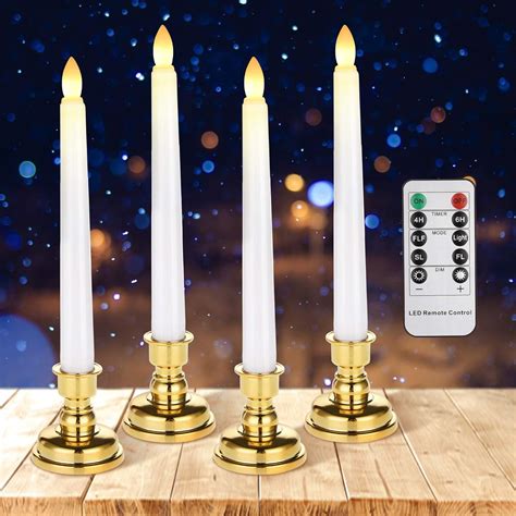Amazon.com: Flameless Taper Candles, Cimetech Battery Operated LED ...