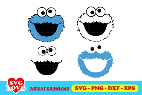 Cookie Monster Face Svg Cut File Svg Cutting Files Monster Face