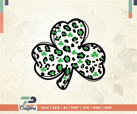 Leopard Print Shamrock Svg St Patricks Day Svg Shamrock Svg St