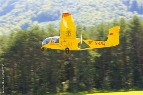 Ultralight Aircraft With Pusher Configuration Propeller Stock Photo