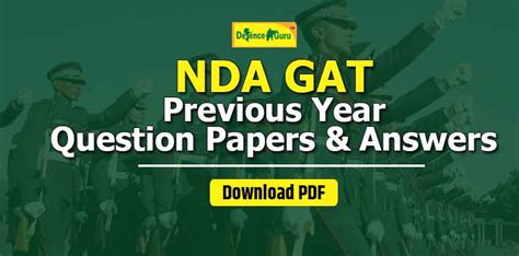 Nda Gat Previous Year Question Paper With Answer For Exam