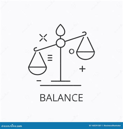 Icono De Línea Delgada De Balance Dibujo Vector De Esquema Stock De