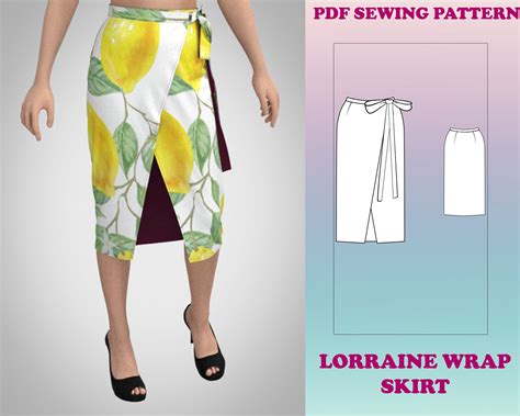 Wrap Skirt Pattern Sewing Patterns For Women Etsy