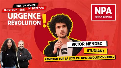 Victor Mendez étudiant candidat sur la liste du NPA Révolutionnaires