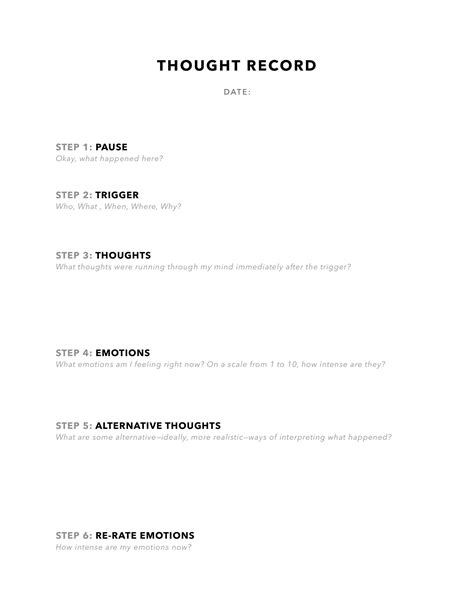 Automatic Negative Thoughts Worksheet Worksheet Education