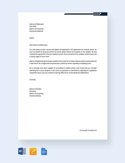 85+ FREE Recommendation Letter Templates in Google Docs | Template.net