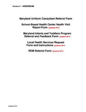 Fillable Online Mmcp Dhmh Maryland Section 5 ADDENDUM Fax Email Print