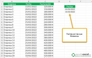 Cómo filtrar datos entre dos fechas con una sola fórmula Ayuda Excel