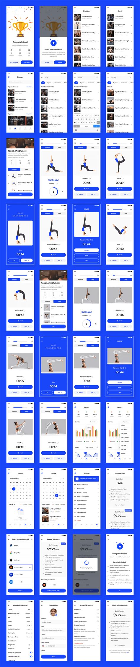 Zenfit Fitness Workout App Ui Kit On Behance