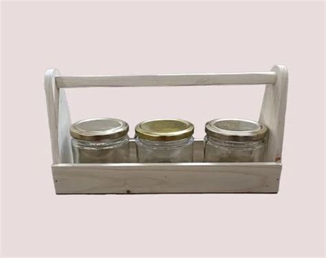 Woodshade Pinewood Gift Hamper Basket With Jars Size Dimension 4