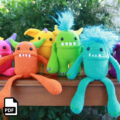 Monster Crochet Amigurumi Pattern Stuffed Animal Choose Your Own