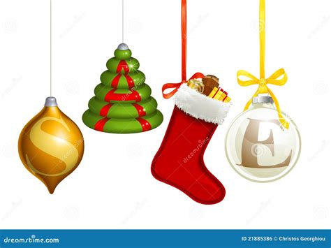 Sale Christmas decorations stock vector. Illustration of sell - 21885386