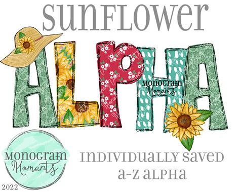 Sunflower Alpha Monogram Moments