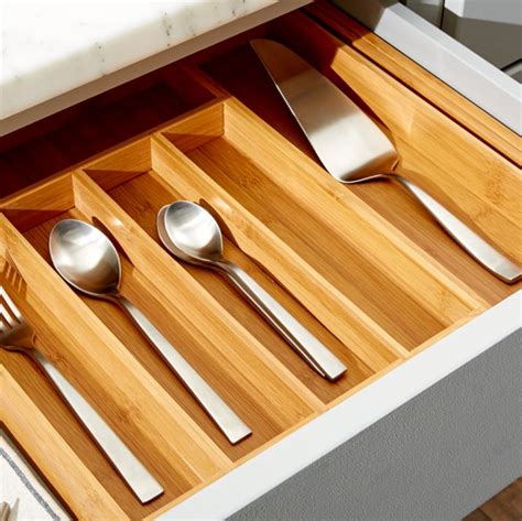 Expandable Bamboo Flatware Tray Reviews Crate Barrel