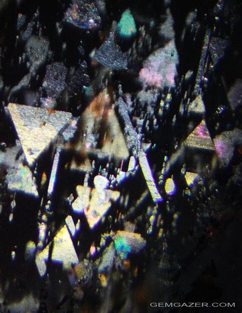 Triangular Platelets Of Hematite And Ilmenite In A Rainbow Lattice